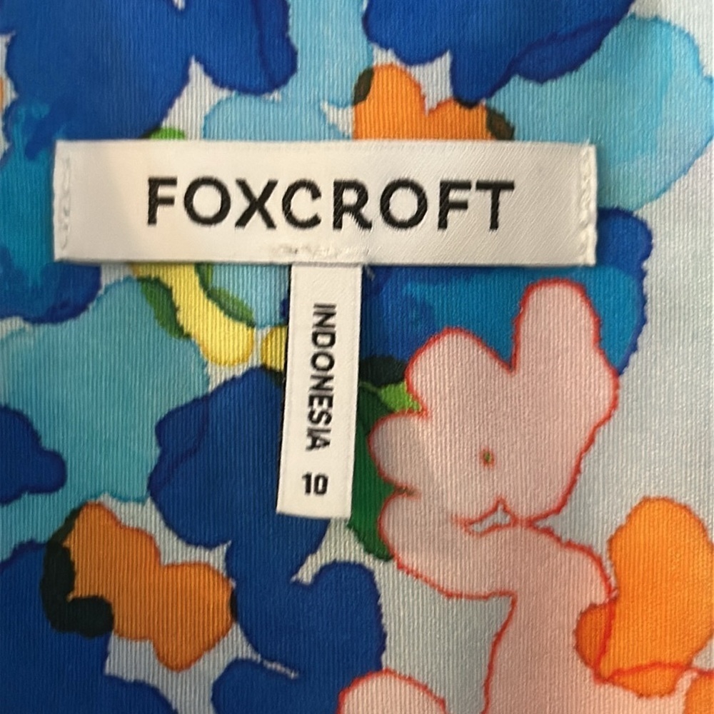 NWOT Women’s Foxcroft Luna Painterly Floral 3/4 Sleeve Shirt Size 10 - Picture 6 of 8